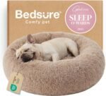 Bedsure Calming Dog Bed Medium Size Dog Donut Washable Pet Bed,30ins Camel | Oprah Daily Sleep Award,Fluffy Faux Fur Round Cuddler,Anti-Slip Bottom,Anti-Anxiety,Deep Sleep for Pets Up to 45 Lbs - Image 2