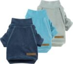 Fitwarm 3 Pack Classic Fleece Sweater, Turtleneck Sweatshirt, Winter Clothes for Small Dogs, Cat Apparel, Blue, Grey, Navy, Medium - Image 2