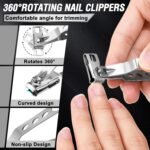 Toenail Clippers for Seniors Thick Toenails, Aucurwen Heavy Duty Toe Nail Clippers Adult Thick Nails Long Handle, Large Toenail Clippers for Thick Nails 7Pcs - Image 6
