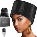 Hair Steamer for Natural Hair Home Use w/10-level Heats Up Quickly, Heat Cap for Deep Conditioning - Thermal Heat Cap for Black Hair, Great for Deep Conditioner (Black) - Image 2