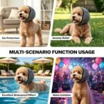 Dog Ear Muffs, No Flap Ear Wraps for Dogs Hematoma - Waterproof Elastic Ear Cover with Calming Hoodie - Image 7
