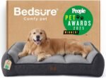 Bedsure SupportMax™ Extra Thick Orthopedic XL Dog Bed for Extra Large Dogs | 48" Premium Supportive Couch for Senior Dogs, Water-resistant Removable Washable Cover, Big Comfy Pet Sofa with Sherpa, Grey - Image 2