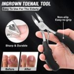 Toenail Clippers for Seniors Thick Toenails, Aucurwen Heavy Duty Toe Nail Clippers Adult Thick Nails Long Handle, Large Toenail Clippers for Thick Nails 7Pcs - Image 4