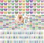 Sanwuta 300 Pcs Dog Bow Tie Collars Bulk for Dogs Adjustable Summer Spring Basic Dog Bowtie Collars for Medium Large Dogs 120 Pet Neck Ties 120 Bowties 60 Bowknot Set for Pet Grooming Accessories - Image 2