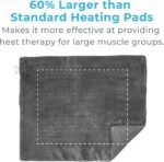 Pure Enrichment PureRelief Ultra-Wide Microplush Heating Pad - 20” x 24” XXL Size & 6 Heat Settings for Temporary Neck, Shoulder & Back Pain Relief - Moist Heat Option & Machine Washable (Gray) - Image 5