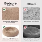 Bedsure Calming Dog Bed Medium Size Dog Donut Washable Pet Bed,30ins Camel | Oprah Daily Sleep Award,Fluffy Faux Fur Round Cuddler,Anti-Slip Bottom,Anti-Anxiety,Deep Sleep for Pets Up to 45 Lbs - Image 4