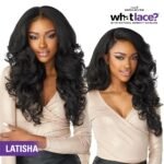 Sensationnel What Lace 13x6 Wig-Latisha, 1B OFFBLACK | Lace Front, Hand-Tied, Synthetic, Natural Density Pre-Plucked Hairline, Glueless - Image 6