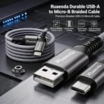 6ft Micro USB Cable 2-Pack, Heavy Duty Pet-Proof Braided Android Charger Cord, Fast Charging Wire with 25000+ Bend Lifespan for PS4 Controller, Kindle & Legacy Tech (Space Grey) - Image 3
