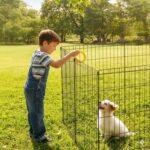 Dog Playpen - Foldable Metal Exercise Puppy Play Pen with 8 24x30in Panels - Indoor/Outdoor Pen with Door for Dogs, Cats or Small Animals by PETMAKER | Indoor/Outdoor Portable Pet Play Fence with 8 Durable Panels and Secure Door for Dogs, Puppies, Cats, and Small Animals - Image 11