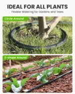 RAINPOINT 25FT Flat Soaker Hose, Flexible & Heavy-Duty Drip Hose with Anodized Aluminum Fittings, 80% Water-Saving Double Layer Gardening Irrigation Hose, Green - Image 6