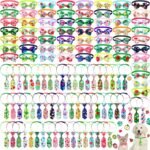 Reginary 120 Pcs Dog Bow Ties Bulk Summer for Dogs Adjustable Puppy Bowtie Collar Pet Bow Neckties Fruit Hawaii Pet Neckties for Dog Cats Puppy Holiday Grooming Accessories - Image 2