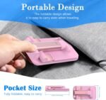 Cell Phone Stand, Adjustable Angle and Height Cell Phone Holder for Desk, Foldable and Portable, Anti-Slip Silicone Pad, Compatible with All Mobile Phones and 4-8 Inch Devices, Pink - Image 7