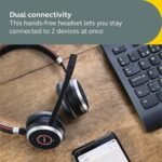 Jabra Evolve 65 SE Link380a MS Stereo- Bluetooth Headset with Noise-Cancelling Microphone, Long-Lasting Battery and Dual Connectivity - Works with All Other Platforms - Black - Image 7