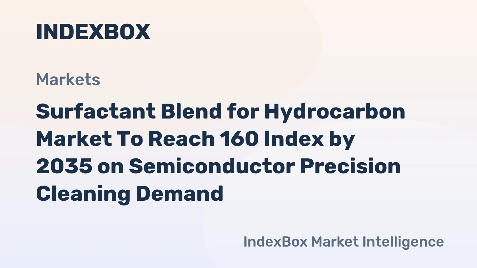 Surfactant Blend for Hydrocarbon Market Growth Driven by Electronics Manufacturing to 2035 – News and Statistics